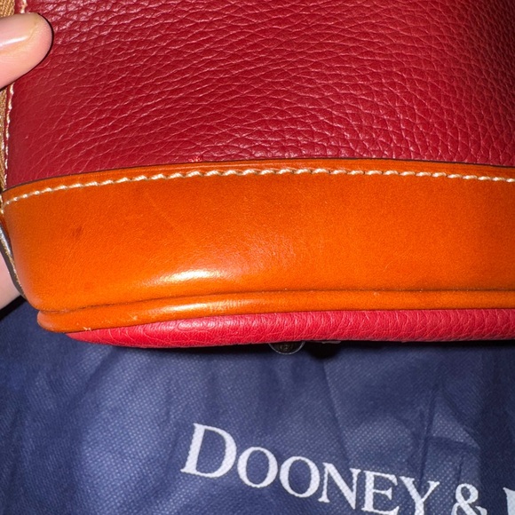 USED- Dooney and Bourke Cranberry Dome Zip Satchel. - Picture 4 of 12
